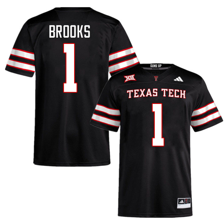 #1 Jordyn Brooks Texas Tech Red Raiders Jerseys College Football Uniforms Stitched-Black